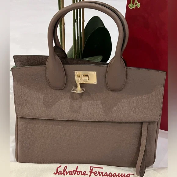 ⭐️NWT! Salvatore Ferragamo -The Studio Bag- Med/Org. Price $3,250 + tax - Picture 1 of 16
